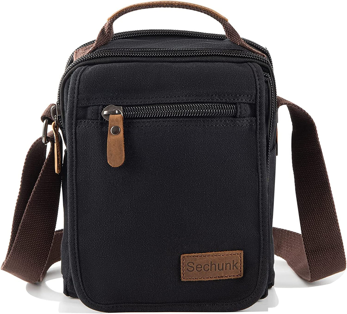 Sechunk Small Canvas Shoulder Bags Messenger Bag Travel Bag Business Bag Working Bag For Men Women