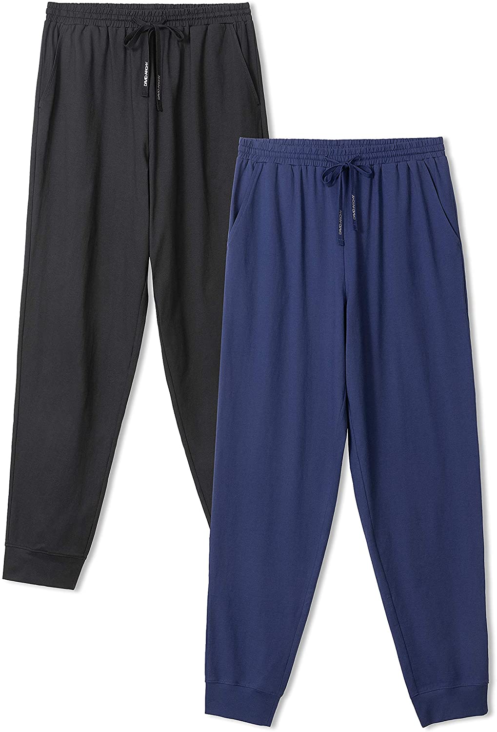 Men's Soft Cotton Pajama Pants Lounge Wear Long PJs Bottoms 1 or 2 Pack