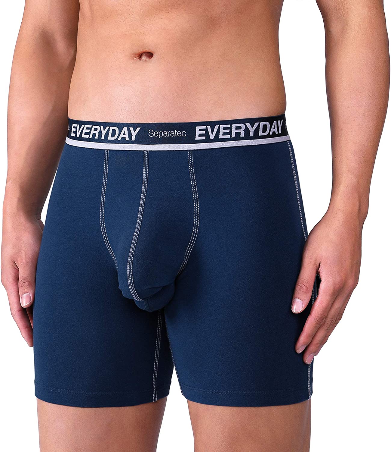 Men's 7 Pack Breathable Cotton Underwear Separated Pouch Colorful Everyday Boxer Briefs