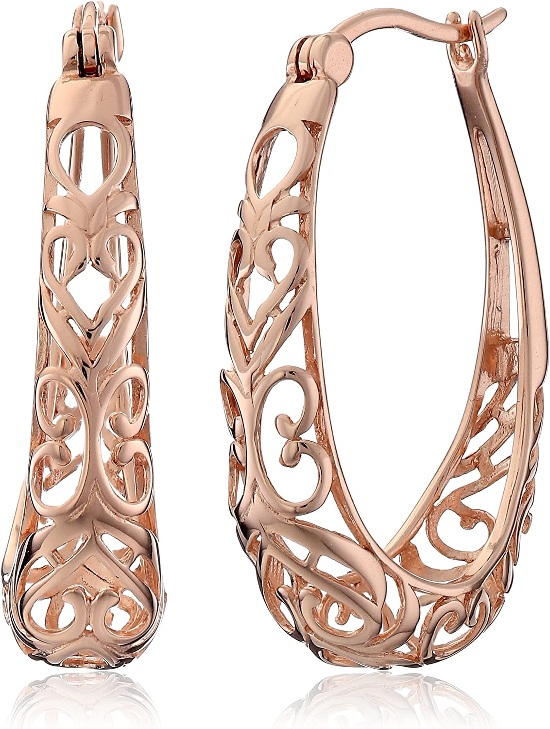 Sterling Silver Filigree Hoop Earrings