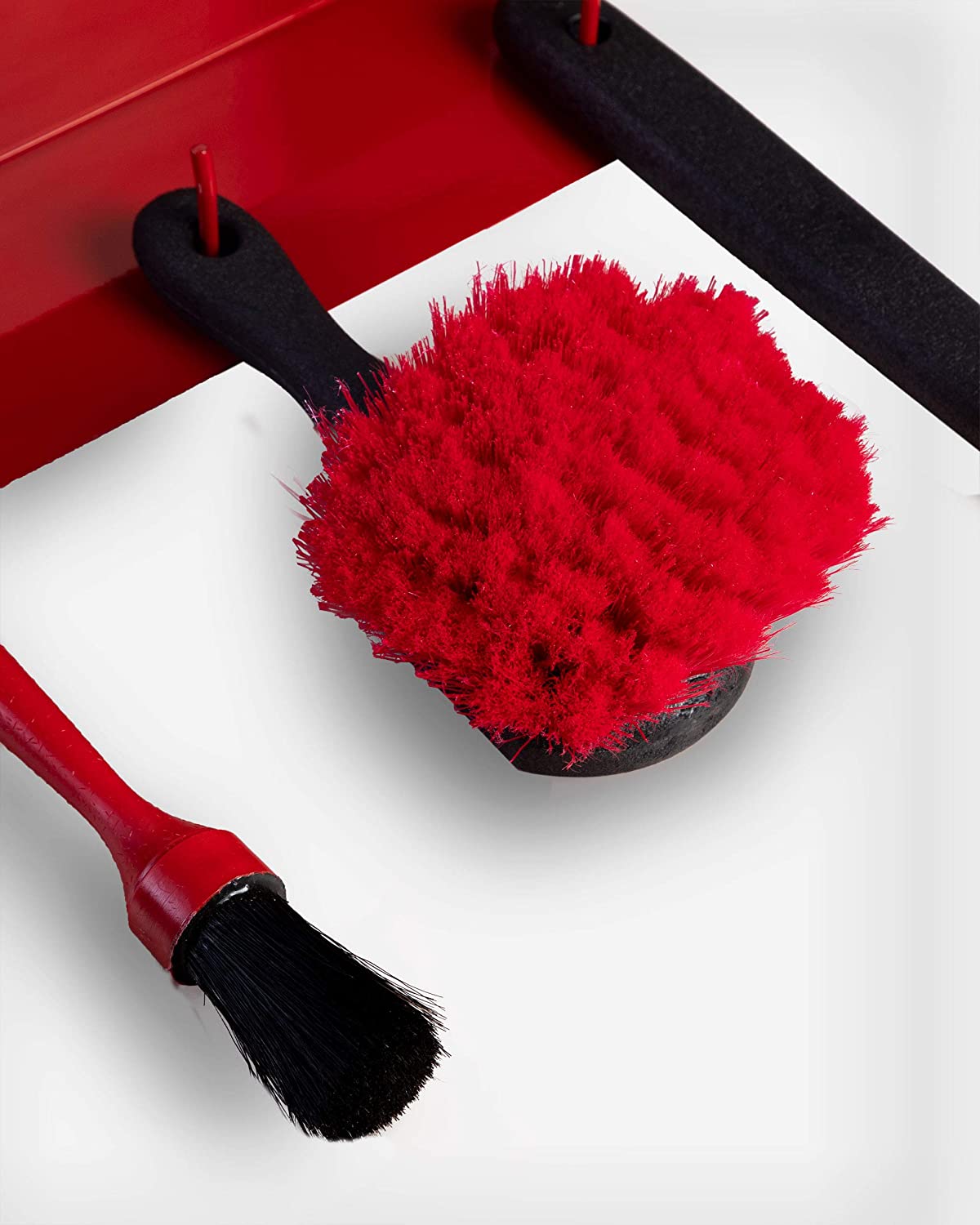 Brush Holder All Purpose Garage Shelf - Thick Gauge Steel Construction - Durable, All Metal System Safely Stores Your Detailing Brushes & Tools