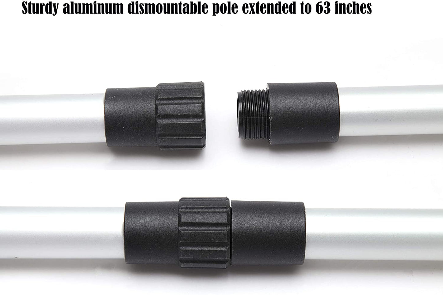 Car Wash Brush 12" with Soft Bristle Head Flow-Through Heavy Duty Tri-Level Dip Auto Car Wash Brush with Long Handle 63 Inches Car Exterior Washing Yellow