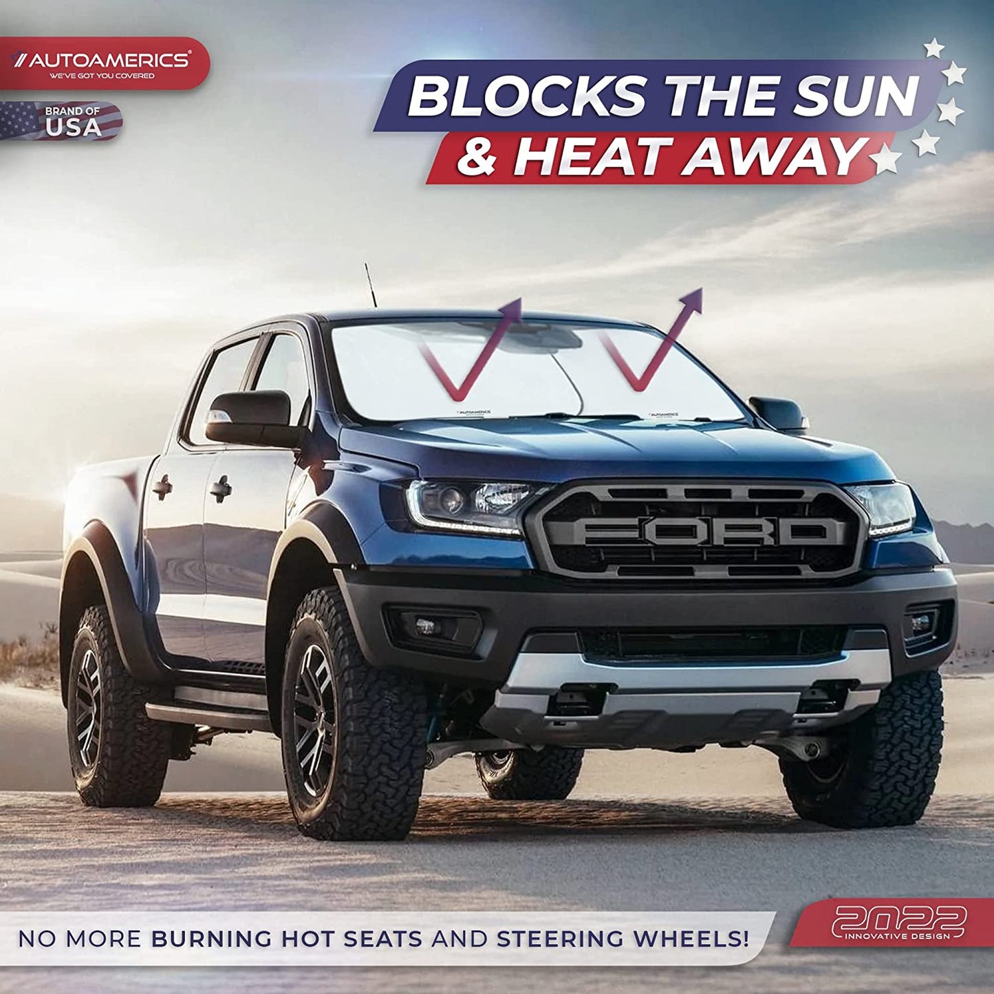Windshield Sun Shade 2-Piece Foldable Car Front Window Sunshade for Most Sedans SUV Truck - Auto Sun Blocker Visor Protector Blocks Max UV Rays and Keeps Your Vehicle Cool (Universal Fit)
