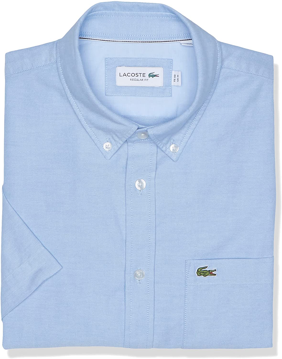 Mens Short Sleeve Oxford Button Down Collar Regular Fit Woven Button Down Shirt