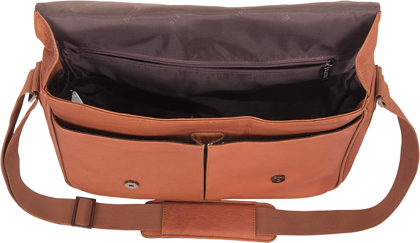 Cole Reaction Risky Business Messenger Full-Grain Colombian Leather Crossbody Laptop Case & Tablet Day Bag