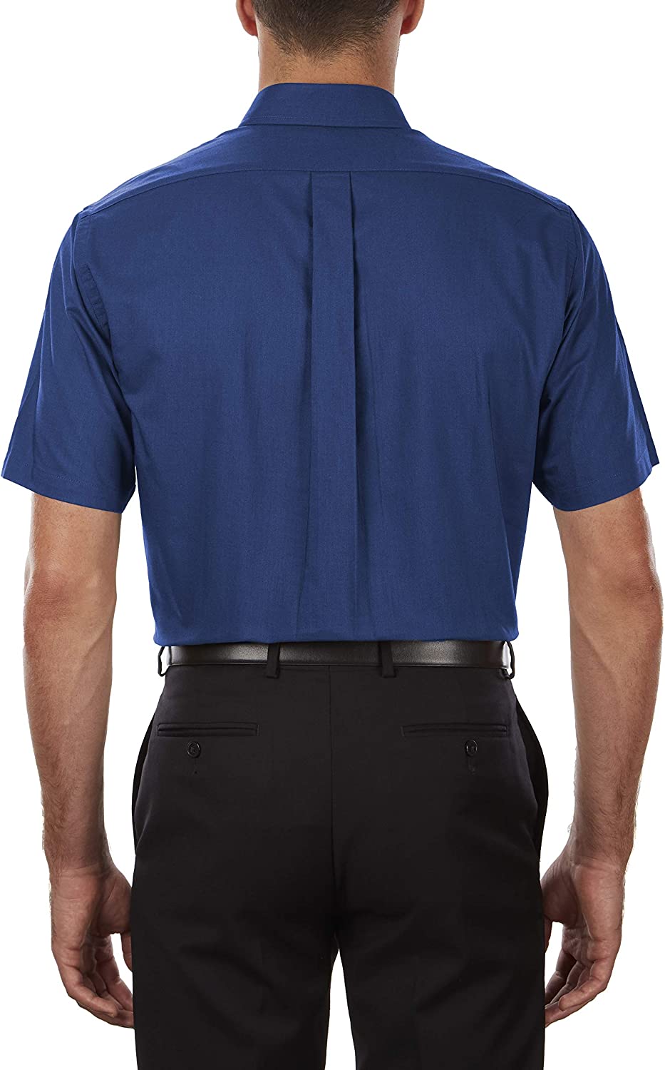 Heusen Men's Short Sleeve Dress Shirt Regular Fit Oxford Solid