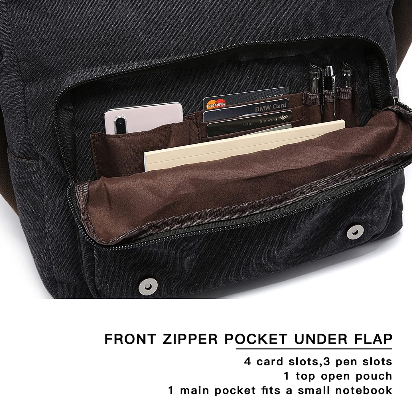 Large Vintage Canvas Messenger Shoulder Bag Crossbody Bookbag Business Bag for 15inch Laptop