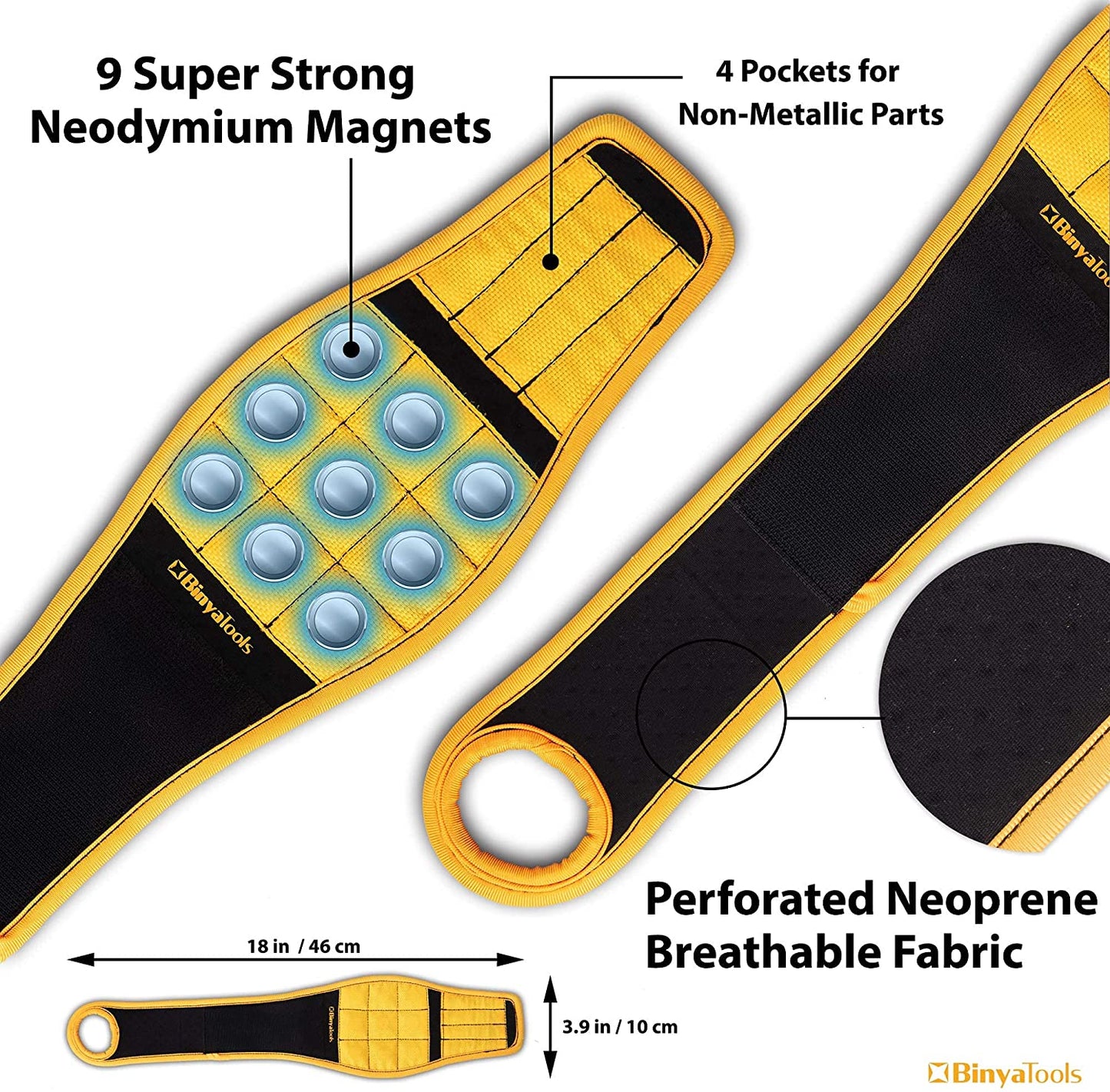 Magnetic Wristband With Super Strong Magnets Holds Screws, Nails, Drill Bit. Unique Wrist Support Design Cool Handy Gadget Gift for Fathers, Boyfriends, Handyman, Electrician, Contractor