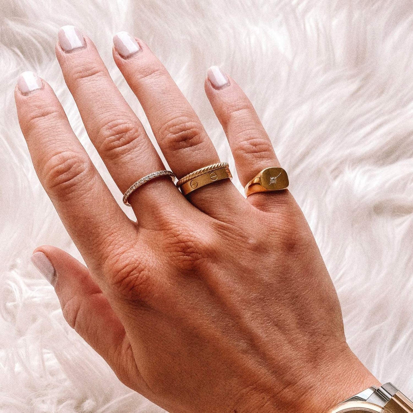 Love 18K Gold Plated Stainless Steel Ring