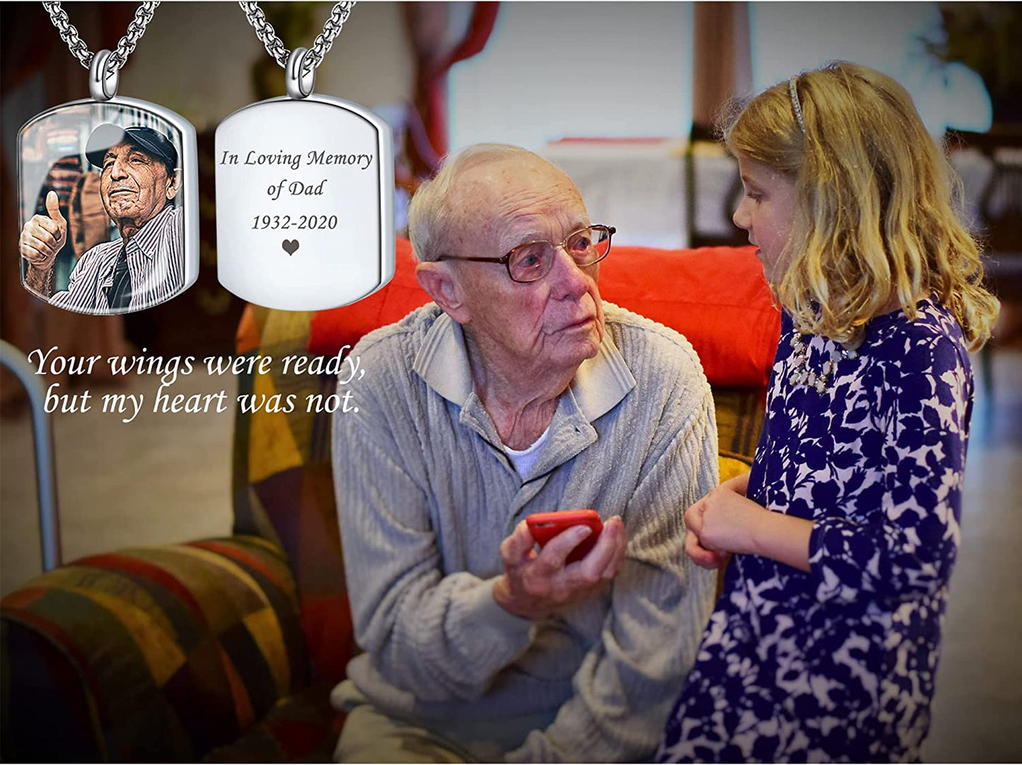 Personalized Custom Engraving Photo & Text Cremation Jewelry Urn Necklace for Ashes Keepsake Memorial Pendant