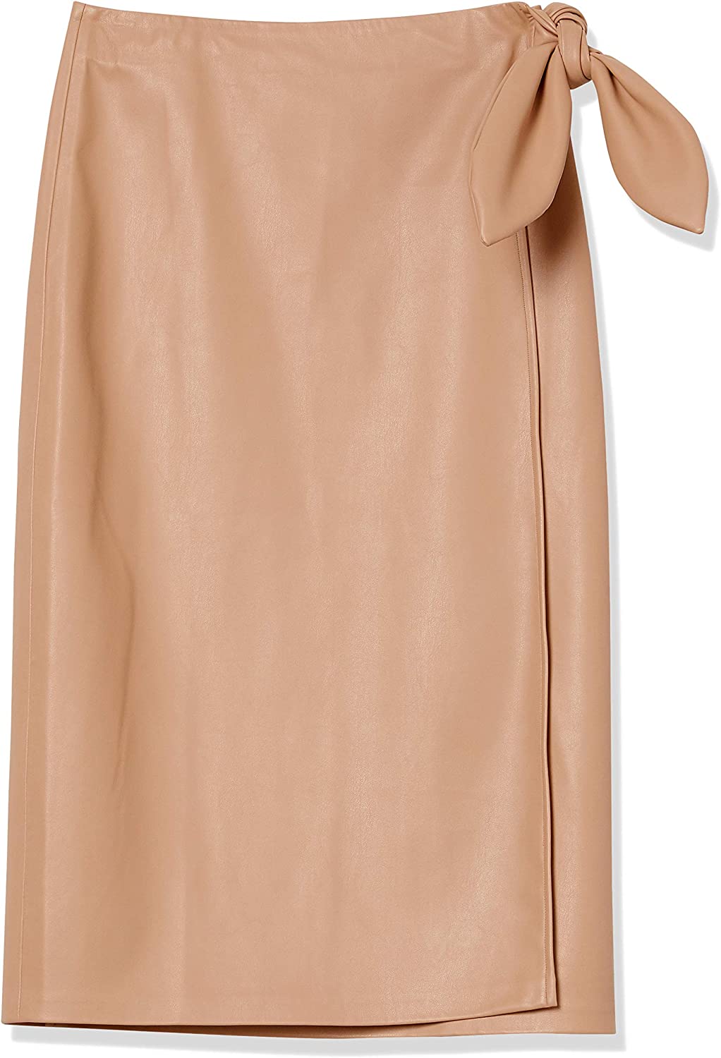 Women's Manon Faux Leather Wrap Front Midi Skirt
