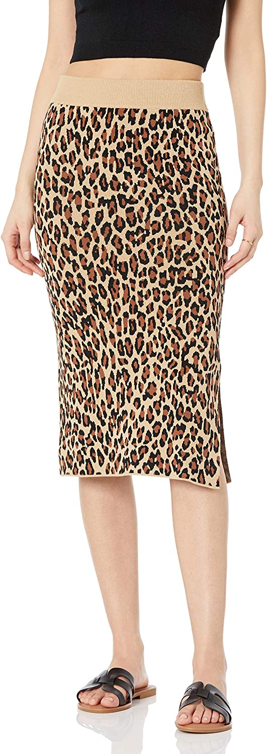 Women's Vera Slim Side Slit Midi Sweater Skirt