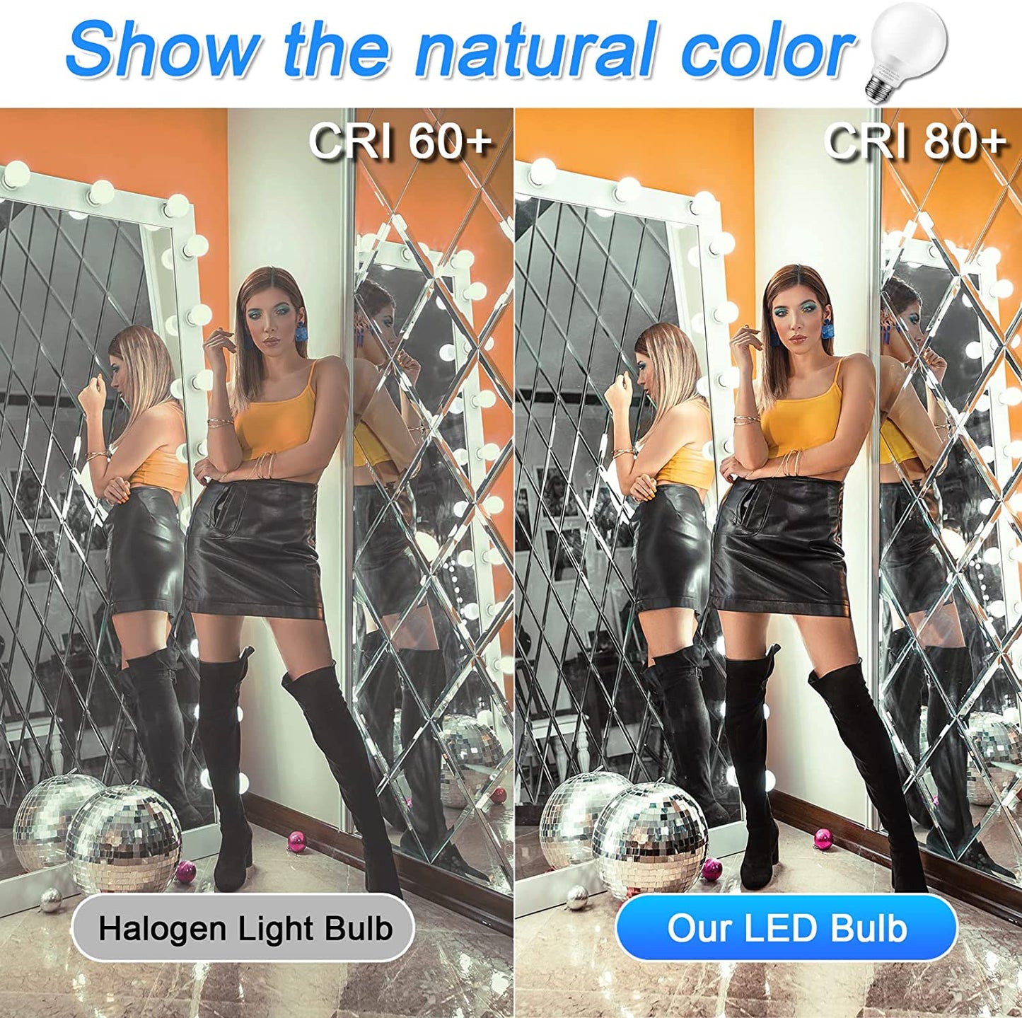 8-Pack Bathroom Light Bulbs, 60 watt Equivalent, Daylight G25 LED Globe Light Bulbs for Bathroom Vanity, E26 Medium Base, 5000K Round Light Bulb Over Mirror, Non-dimmable