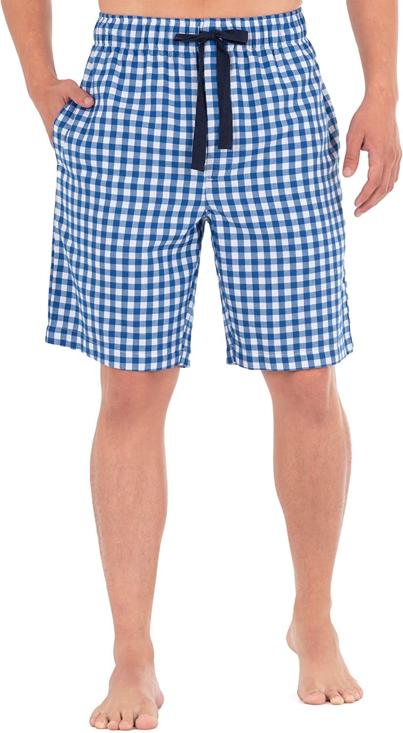 Men's Plaid Poly Rayon Drawstring Sleep Lounge Short