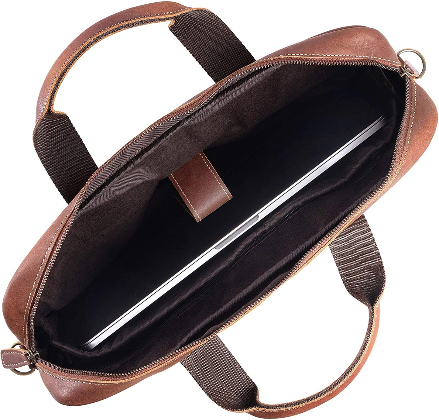 16 Inch Leather briefcases Laptop Messenger Bags for Men and Women Best Office School College Satchel Bag