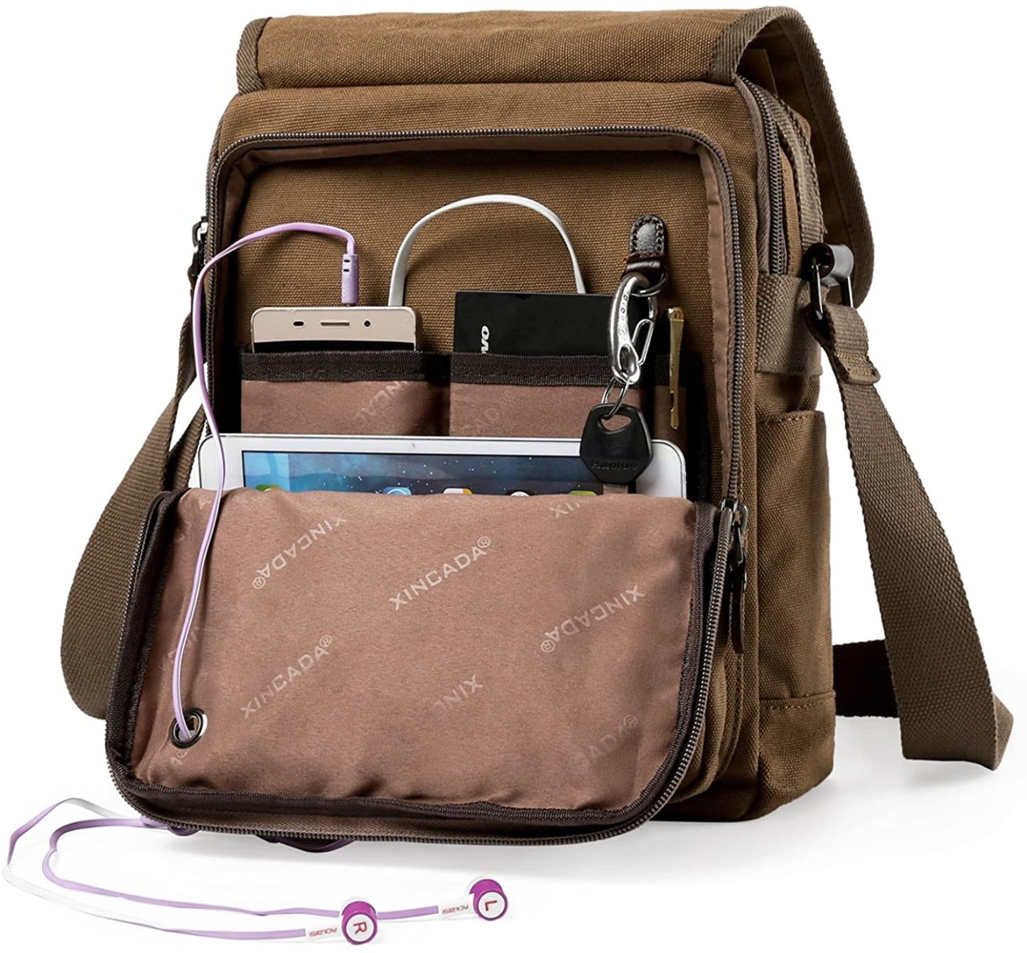 Mens Bag Messenger Bag Canvas Shoulder Bags Travel Bag Man Purse Crossbody Bags for Work Business