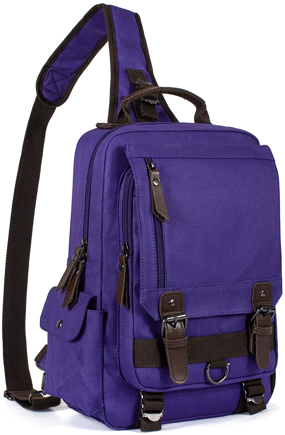 Leaper Canvas Messenger Bag Sling Bag Cross Body Bag Shoulder Bag Black, L