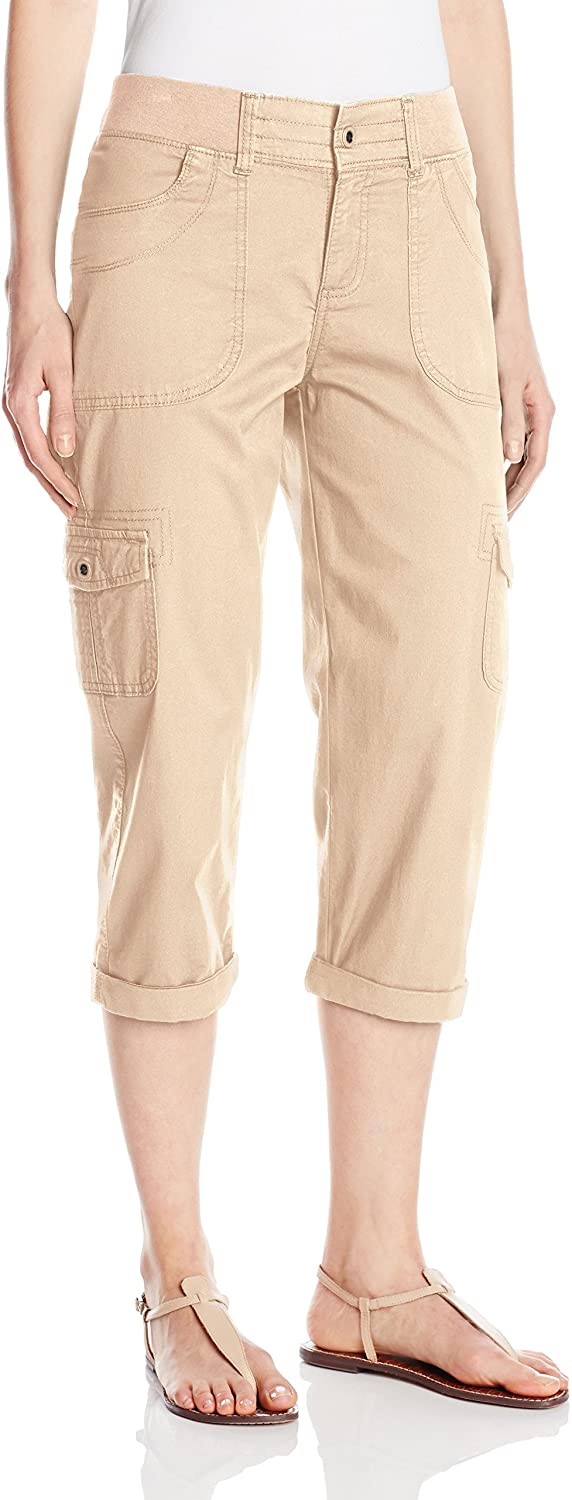 Women's Relaxed-Fit Austyn Knit-Waist Cargo Capri Pant