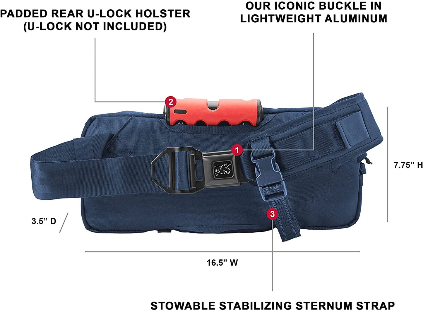 Chrome Industries Kadet Sling Messenger Bag - Low Profile Crossbody Pack Our Signature Belt Buckle Closure, 9 Liter