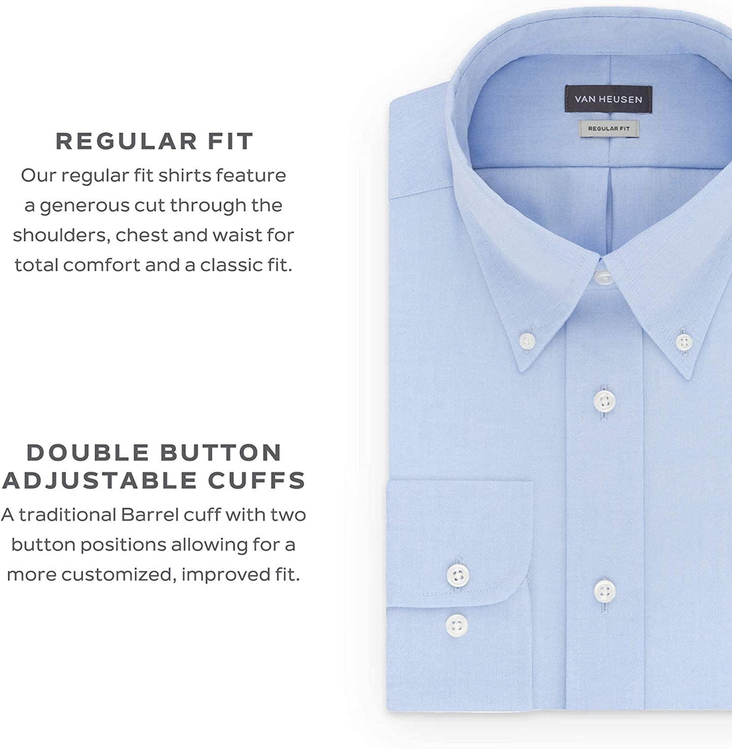 Heusen Men's Regular Fit Gingham Button Down Collar Dress Shirt