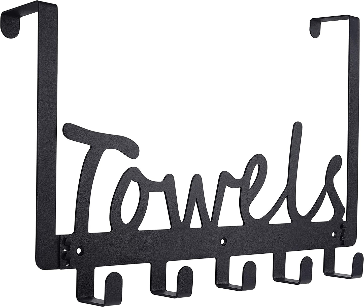 Towel Holder Bath Over The Door 5 Hooks Organizer Rack Heavy-Duty Organizer for Towel, Robe, Coat, Bag