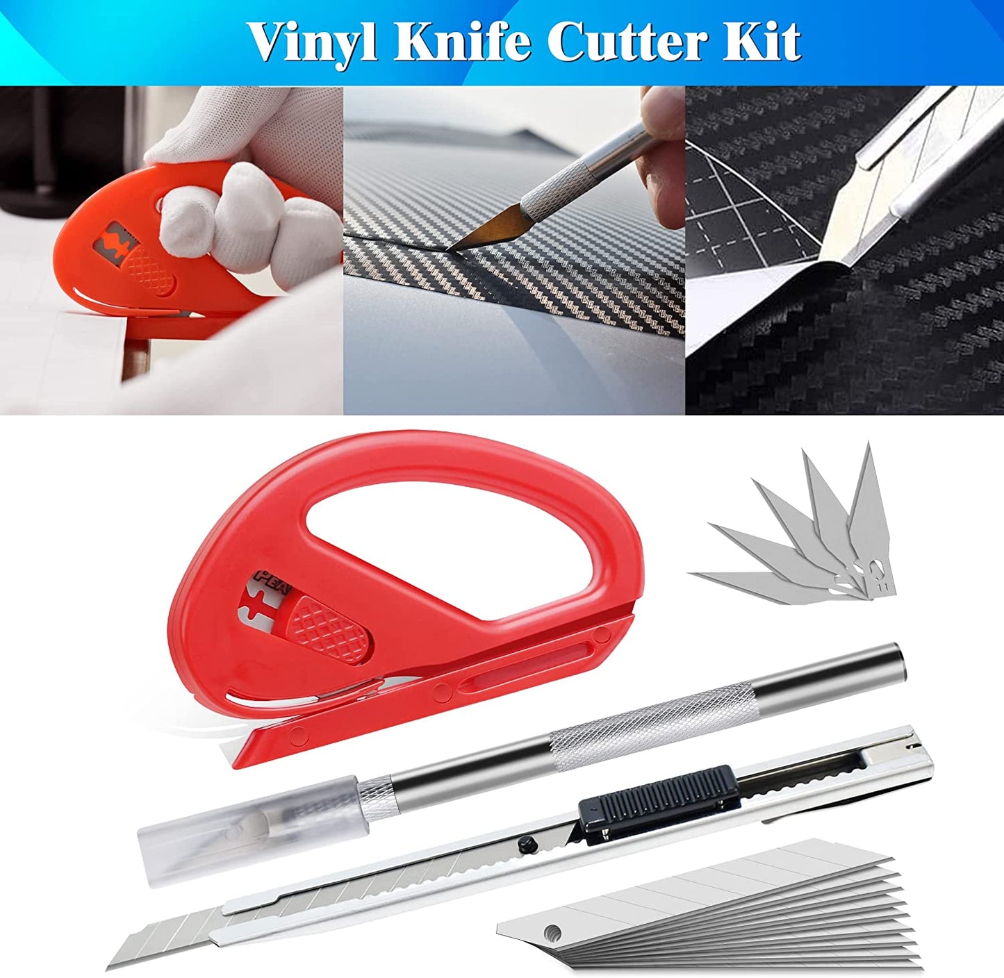 Window Tint Tools Window Tint Kit 18PCS Vinyl Wrap Tool Kit,Tint Kit with Window Tint Squeegee,Felt Squeegee Window Tinting Kit for Window Film Installation Application