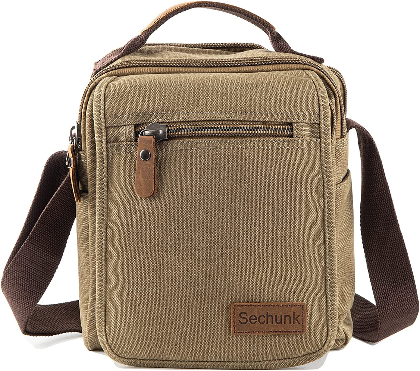 Sechunk Small Canvas Shoulder Bags Messenger Bag Travel Bag Business Bag Working Bag For Men Women