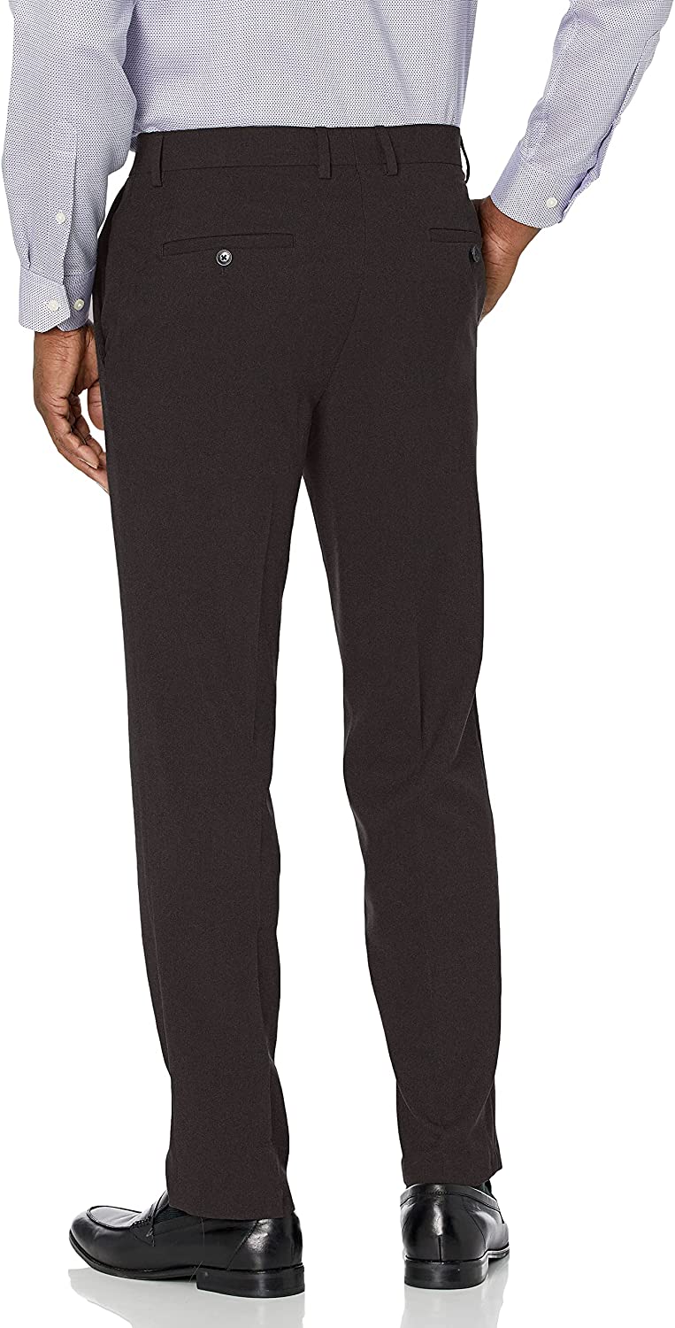 Cole REACTION Men's Techni-Cole Mini Check Modern Fit Flat Front Dress Pant