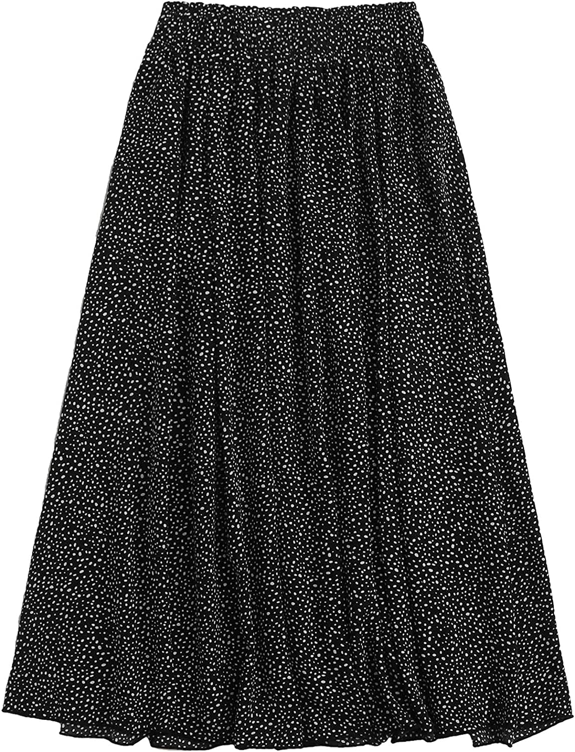 Women's Boho Elastic Waist Scarf Print Pleated Midi Skirt