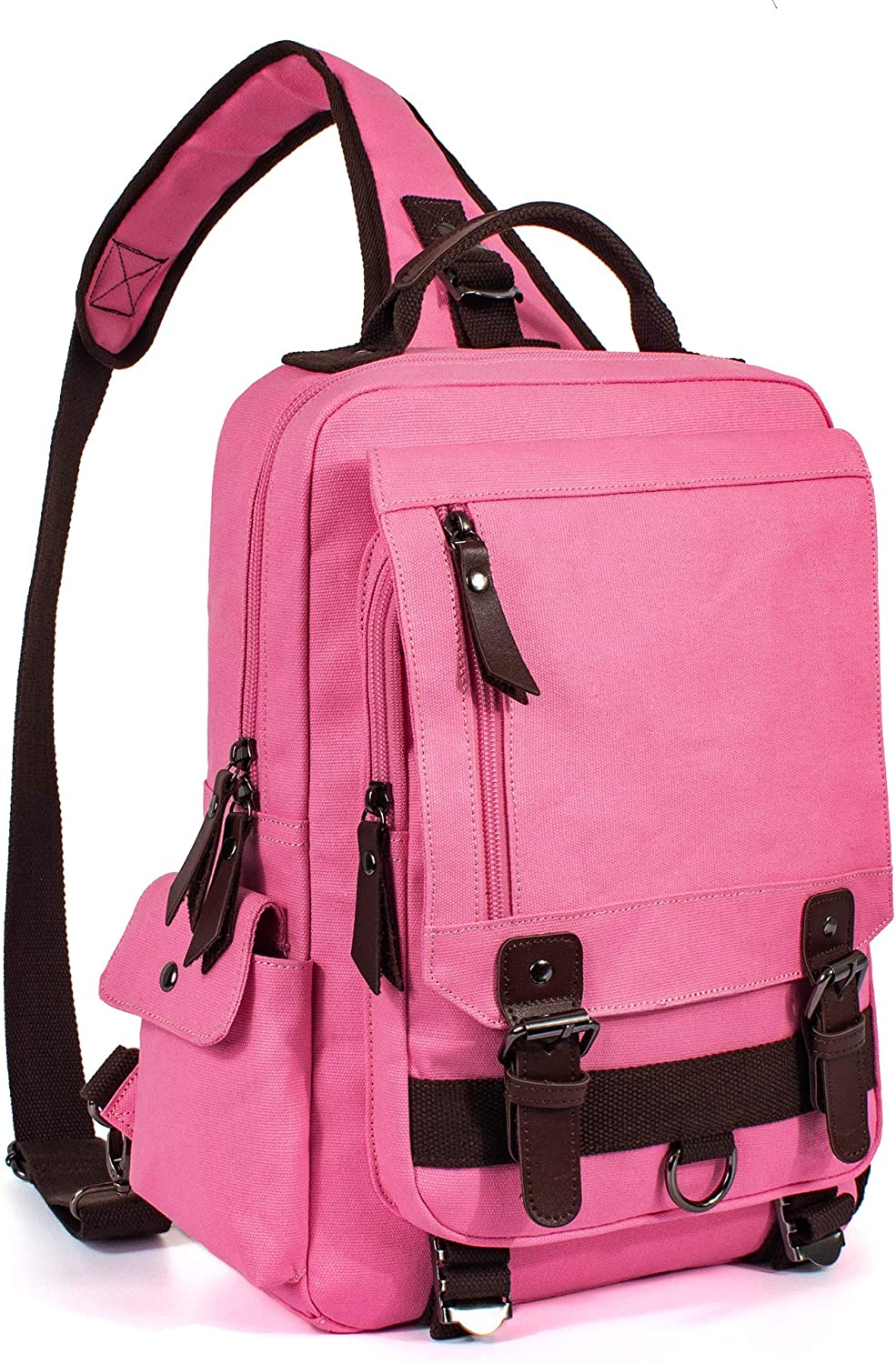 Leaper Canvas Messenger Bag Sling Bag Cross Body Bag Shoulder Bag Black, L