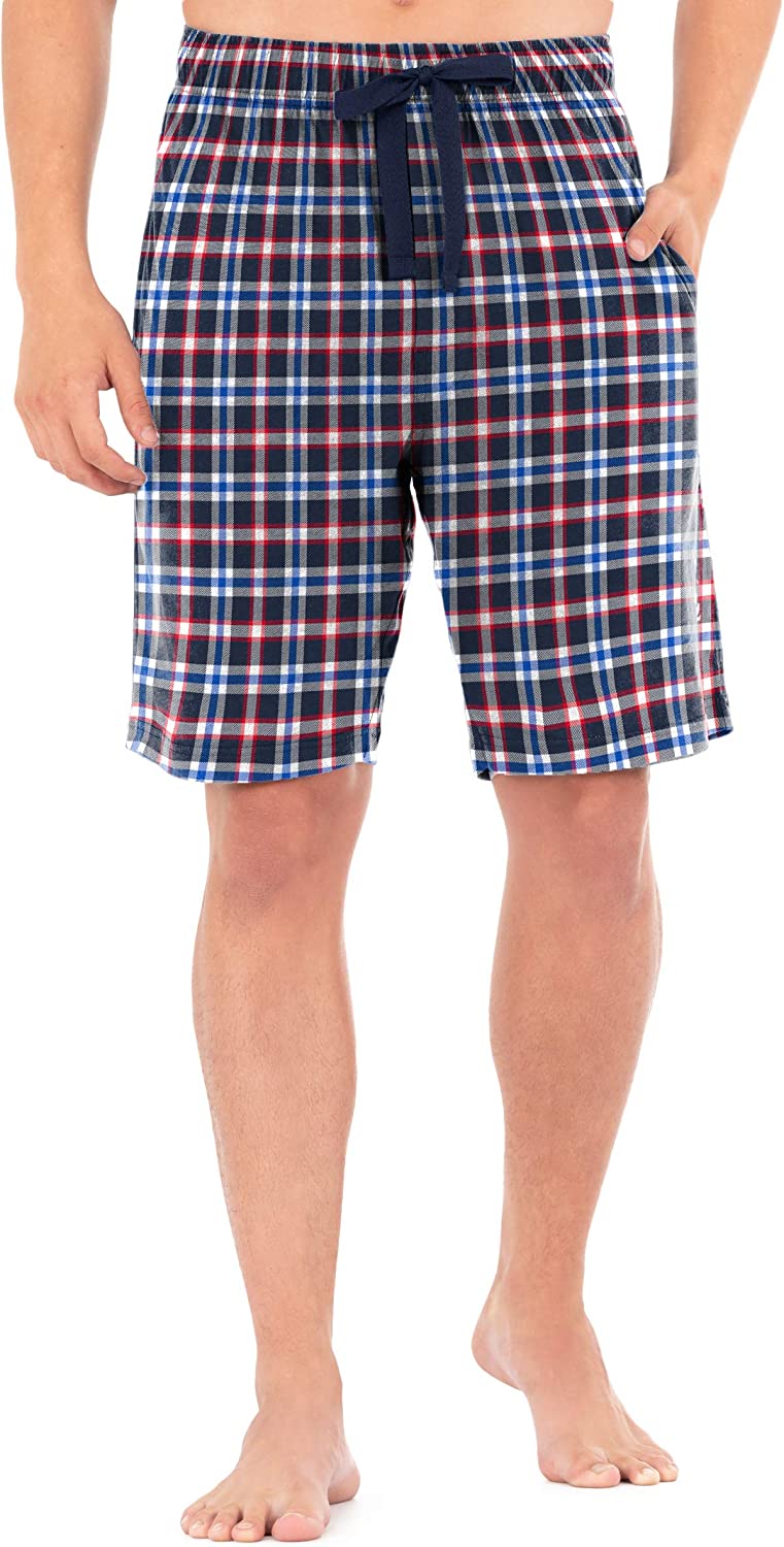 Men's Plaid Poly Rayon Drawstring Sleep Lounge Short