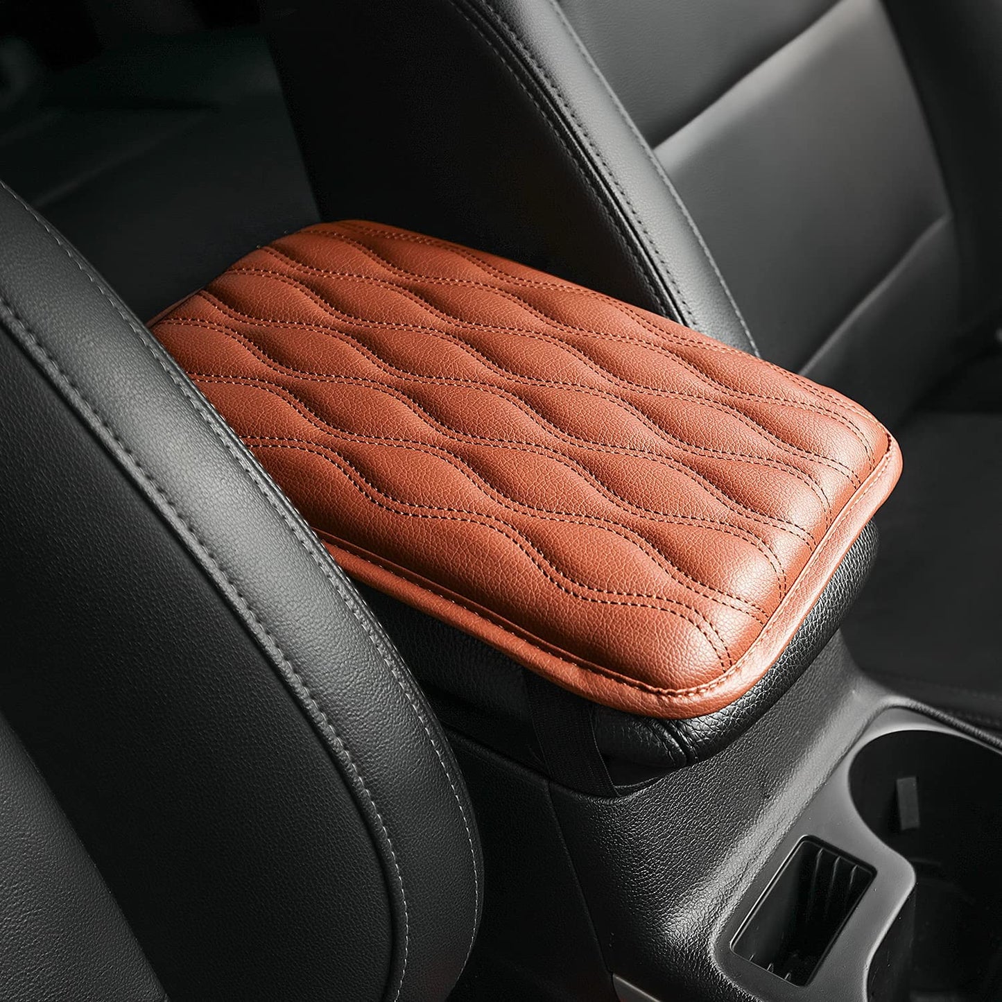 Universal Center Console Cover for Most Vehicle, SUV, Truck, Car, Waterproof Armrest Cover Center Console Pad, Car Armrest Seat Box Cover Protector (Beige)