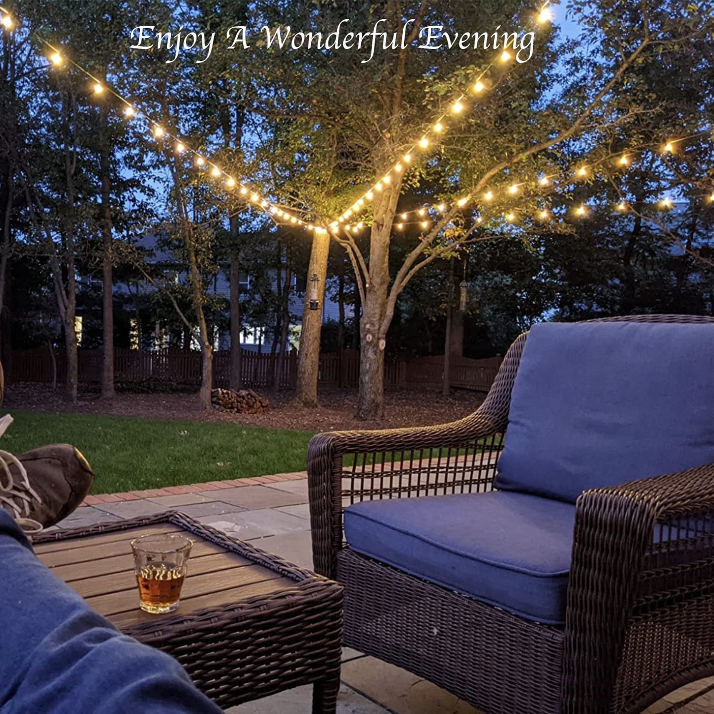LED Outdoor String Lights Waterproof - 100FT 2 Pack Patio Lights with 52 Globe Bulbs, Connectable Commercial Hanging Lights for Outside Backyard Balcony Party