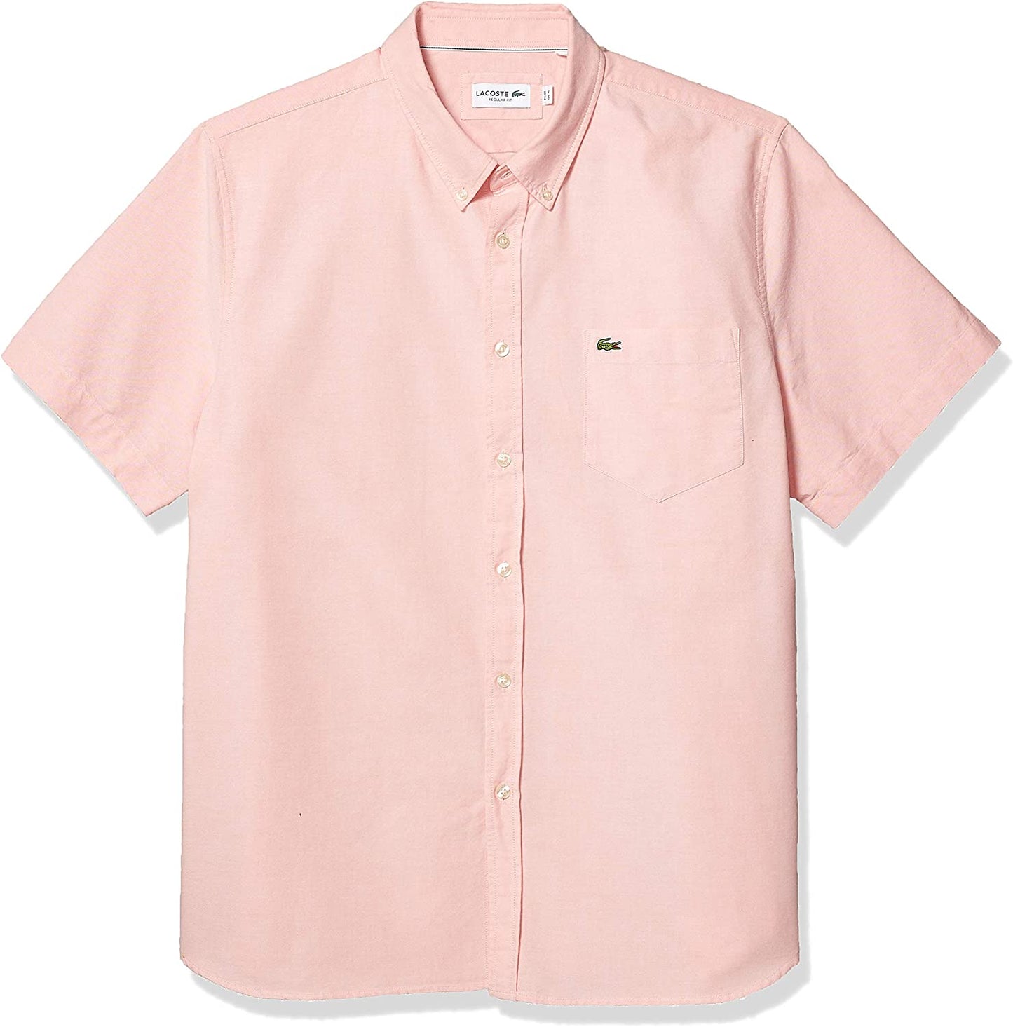 Mens Short Sleeve Oxford Button Down Collar Regular Fit Woven Button Down Shirt