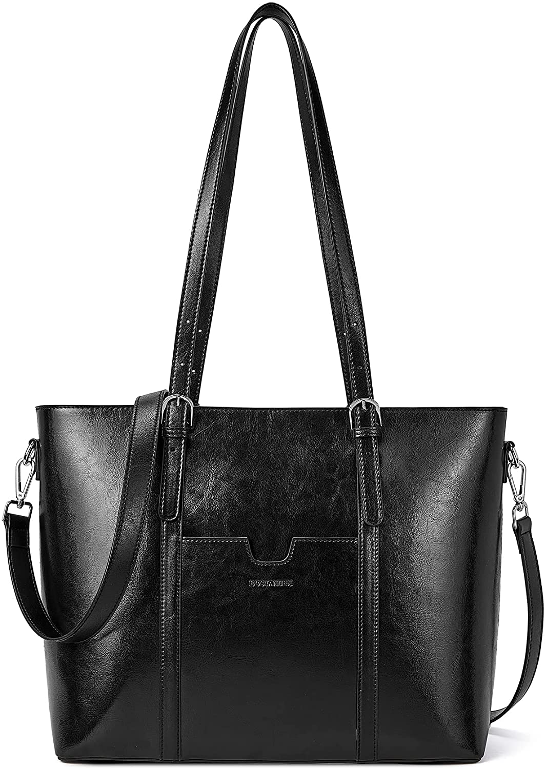 Women Leather Laptop Tote Office Shoulder Handbag Vintage Briefcase 15.6 inch Computer Work Purse