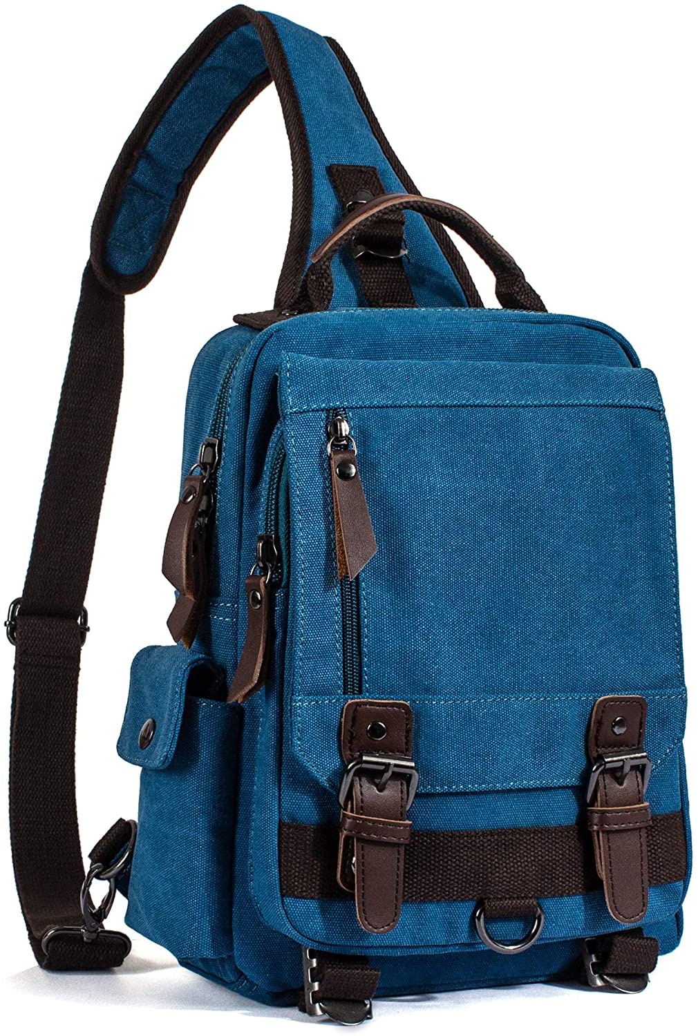 Leaper Canvas Messenger Bag Sling Bag Cross Body Bag Shoulder Bag Black, L