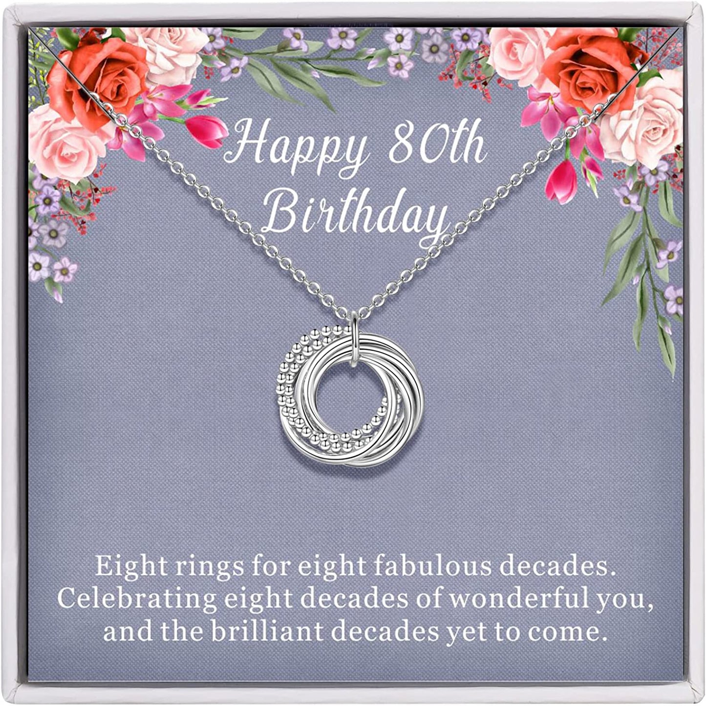 Birthday Gifts for Women, 30th 40th 50th 60th 70th 80th 90th Birthday Gifts for Women 925 Sterling Silver 3 4 5 6 7 8 9 Decades Birthday Gifts for Her Jewelry for Women