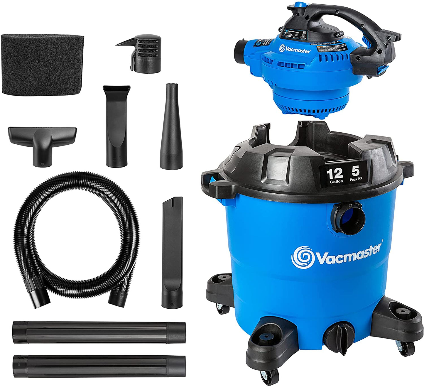 12-Gallon* 5 Peak HP** Wet/Dry Shop Vacuum with Detachable Blower, Blue
