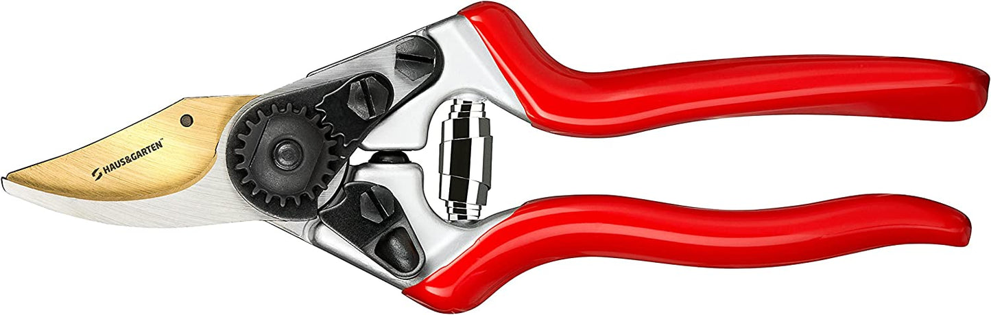 PrecisionPRO Titanium Pruning Shears - Best Bypass Pruner Garden Shears,Tree Trimmer - Ideal Shrub Plant Scissors & Rose Cutter Razor Sharp Hand Secateurs Ergonomic Gardening Tool for Effortless Cuts