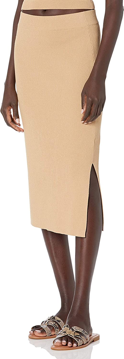Women's Vera Slim Side Slit Midi Sweater Skirt