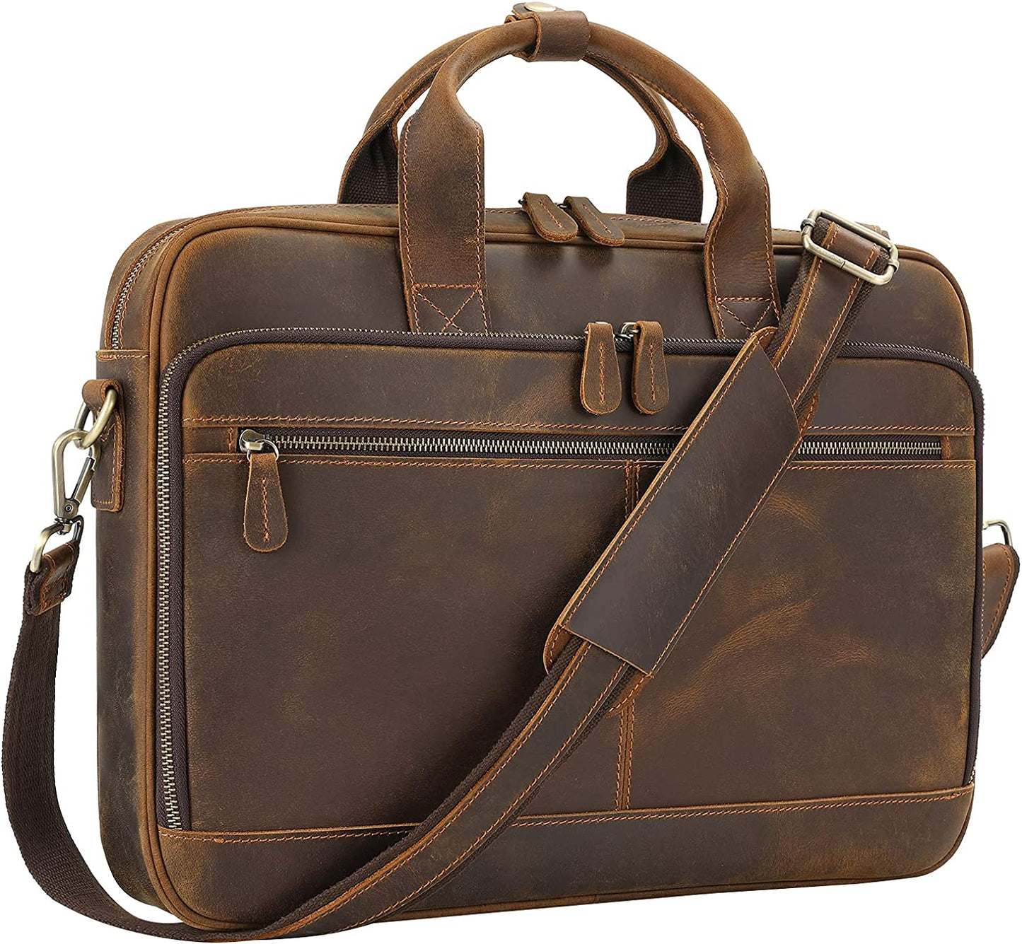 Leather Briefcase for Men,Business Travel Laptop Messenger Bags