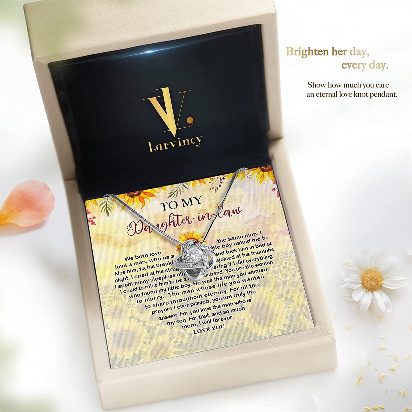 Daughter In Law Gift Ideas - To My Daughter In Law Necklace, Gifts For Daughter In Law From Mother In Law On Wedding Day, Birthday, Mothers Day, Christmas, Jewelry Gifts For Future Daughter In Law