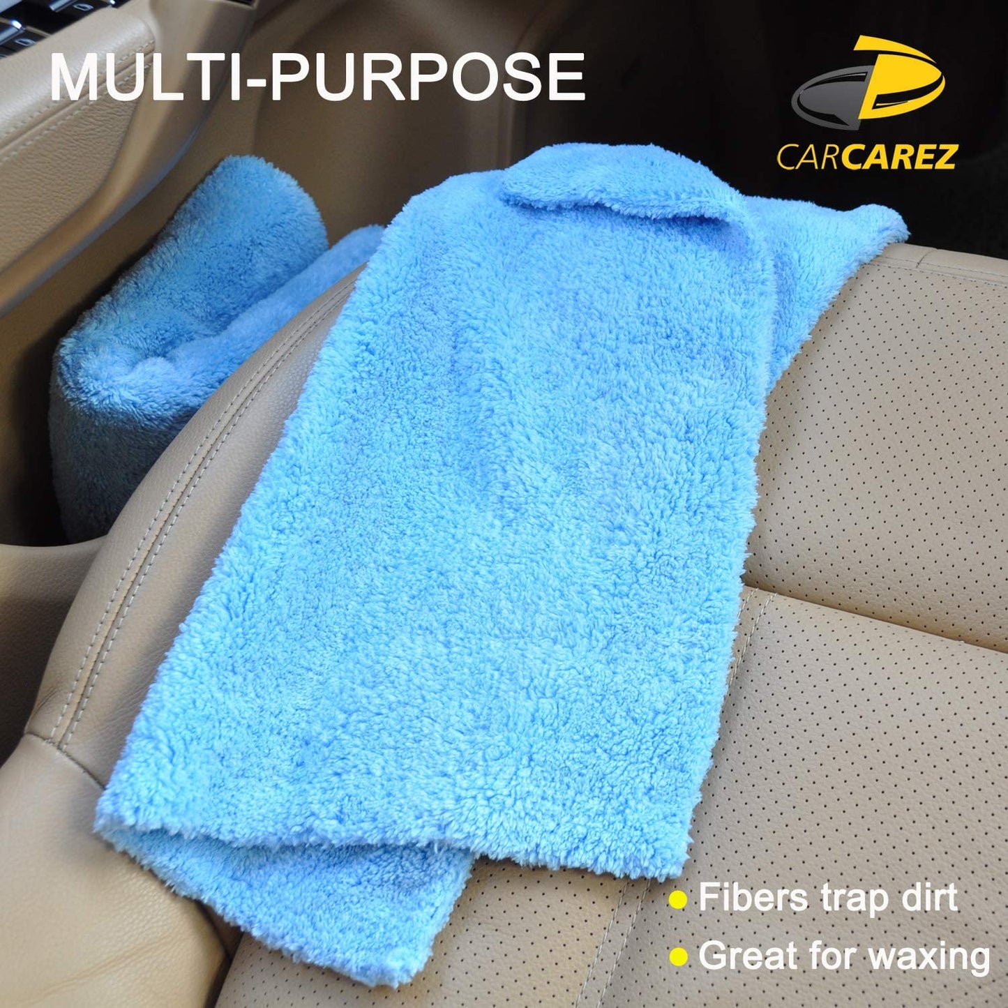 Microfiber Towels for Cars, Car Drying Wash Detailing Buffing Polishing Towel with Plush Edgeless Microfiber Cloth, 450 GSM 16x16 in. Pack of 6