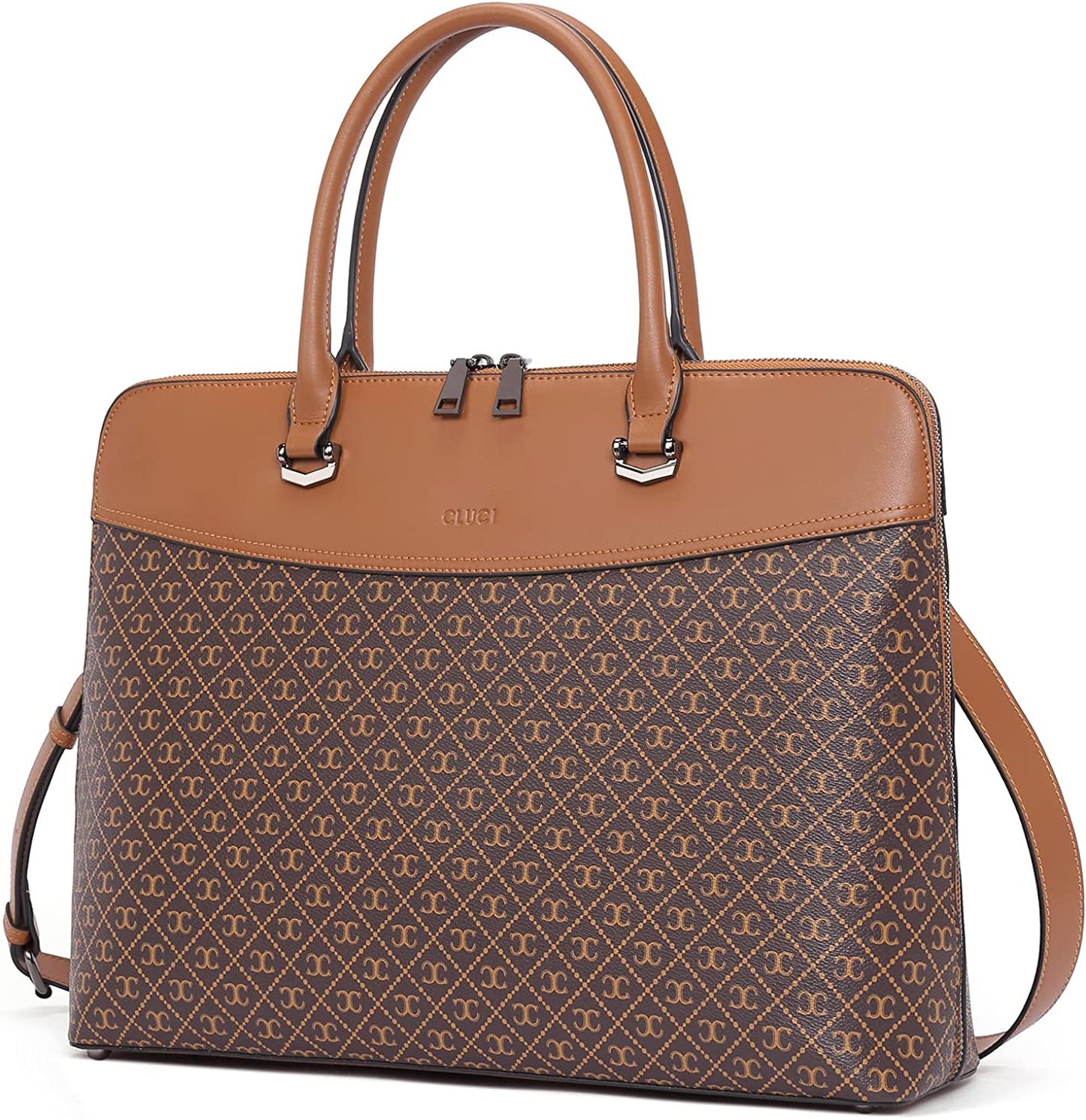 Leather Briefcase for Women 15.6 Inch Laptop Business Vintage Slim Ladies Shoulder Bag