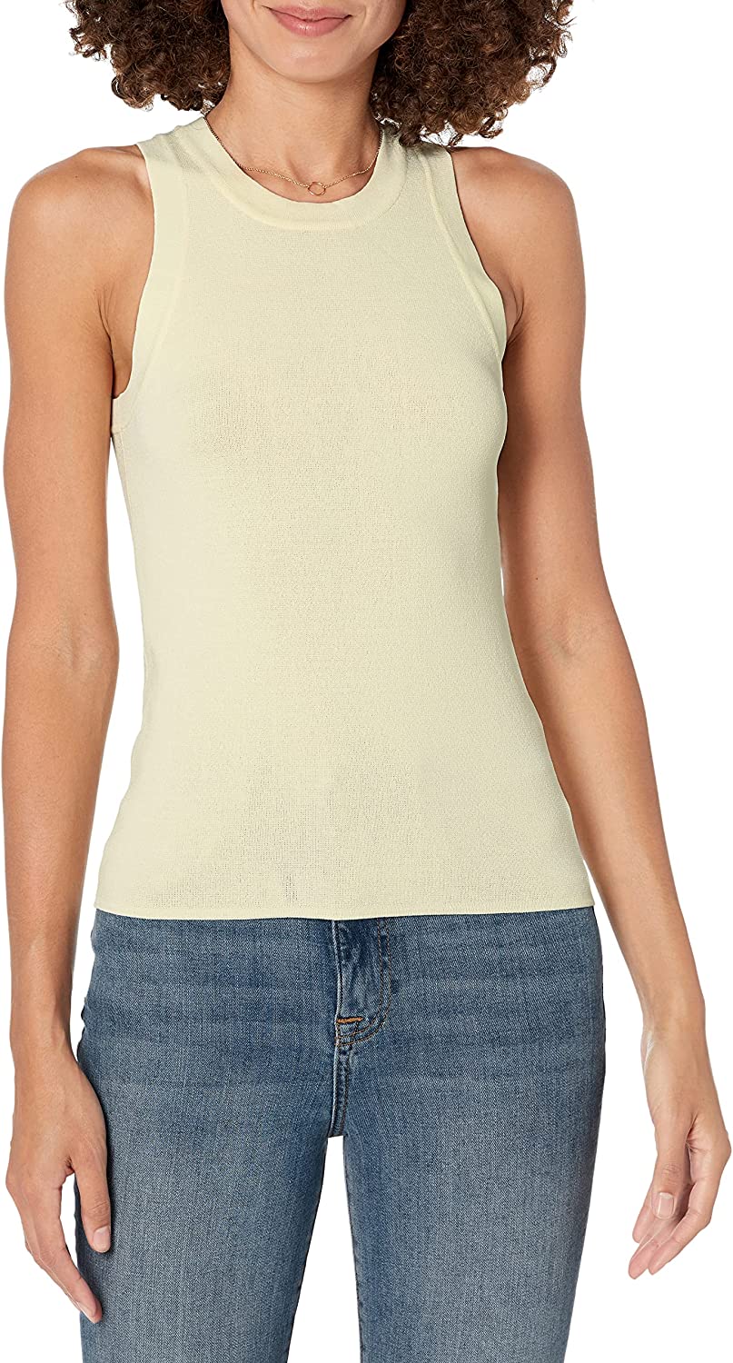 Women's Gina Fitted Sleeveless High Neck Cut-In Sweater Tank