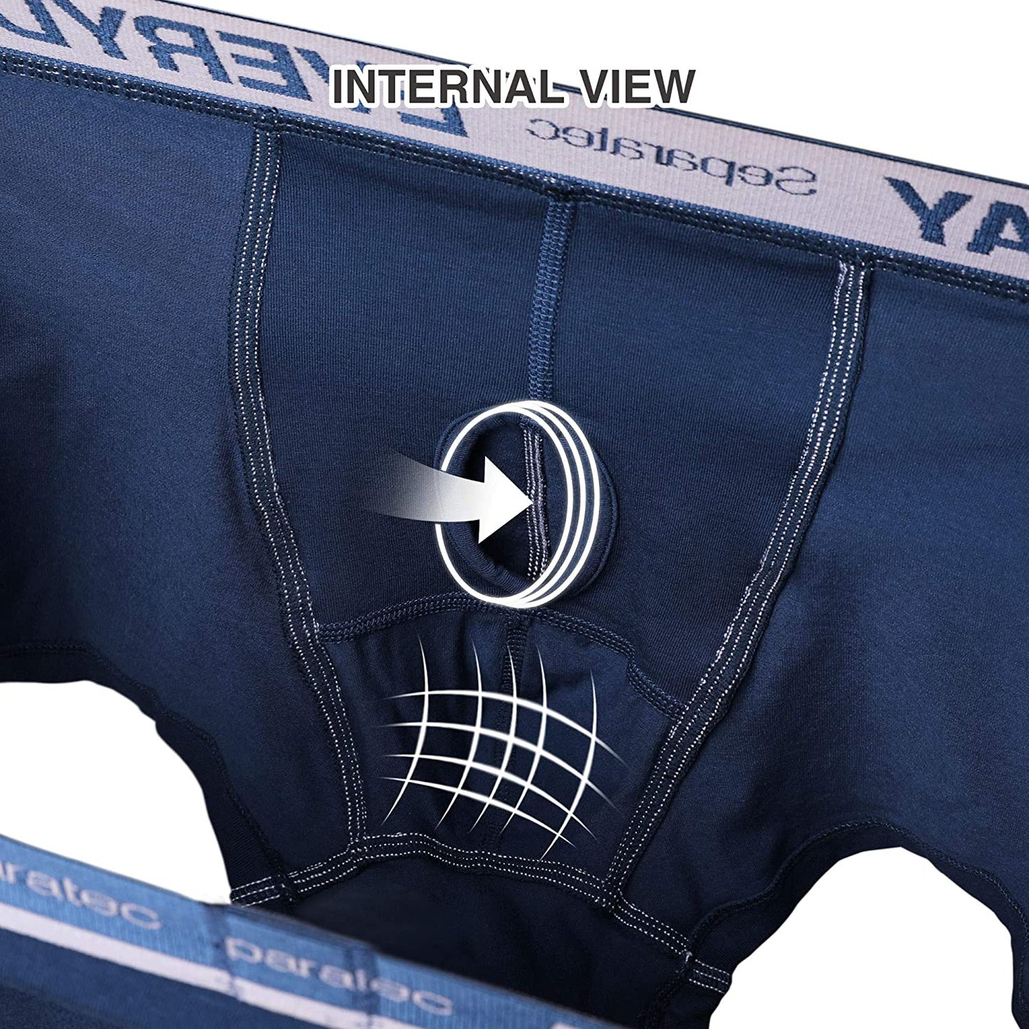 Men's 7 Pack Breathable Cotton Underwear Separated Pouch Colorful Everyday Boxer Briefs