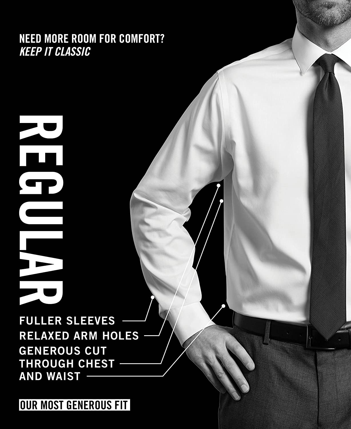Heusen Men's Regular Fit Gingham Button Down Collar Dress Shirt