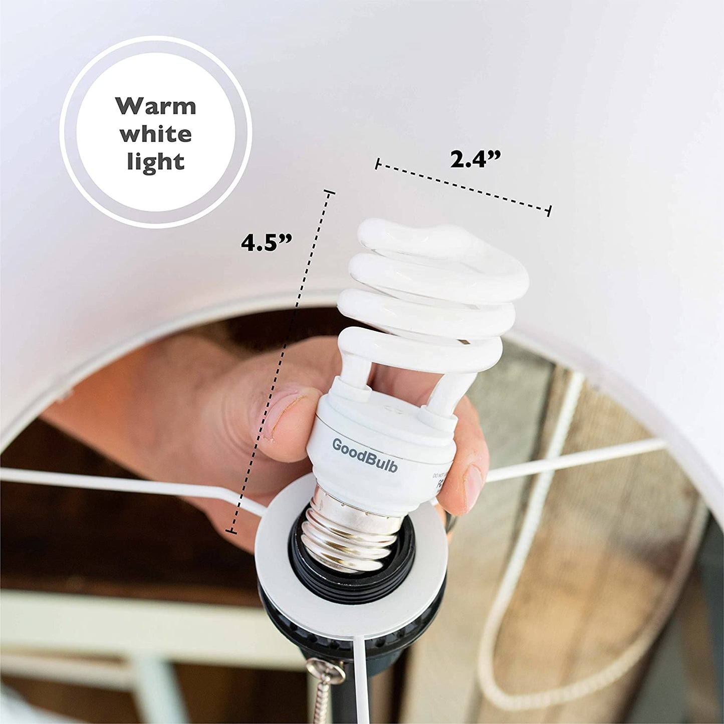 13 Watt Compact Fluorescent Bulb - Warm White Light Bulb - Ultra Mini Spiral CFL Light Bulbs - 2700K - E26 Base - 4 Pack - GoodBulb