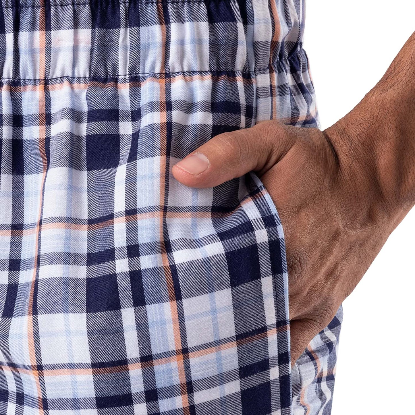 Men's Plaid Poly Rayon Drawstring Sleep Lounge Short