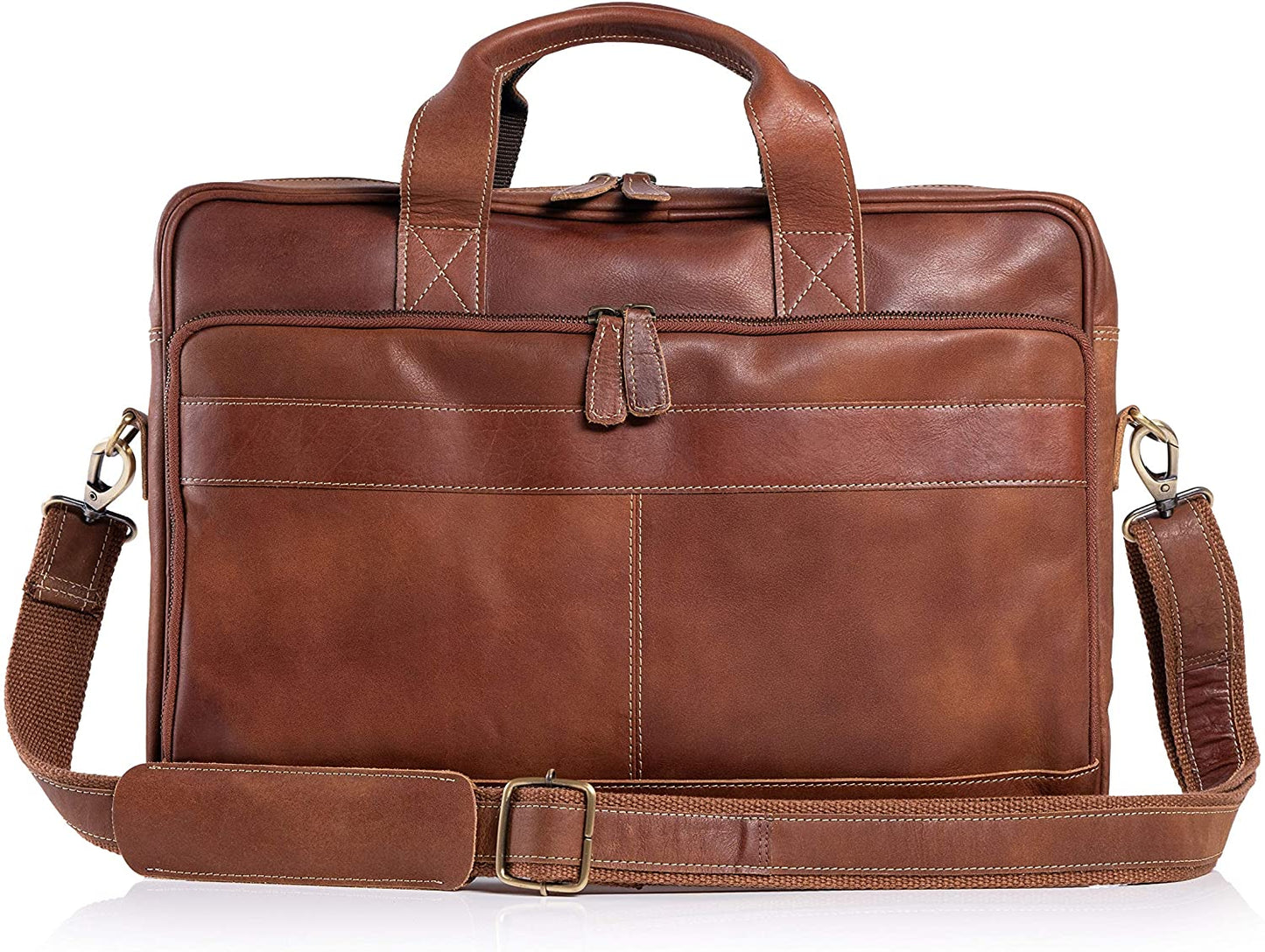 16 Inch Leather briefcases Laptop Messenger Bags for Men and Women Best Office School College Satchel Bag